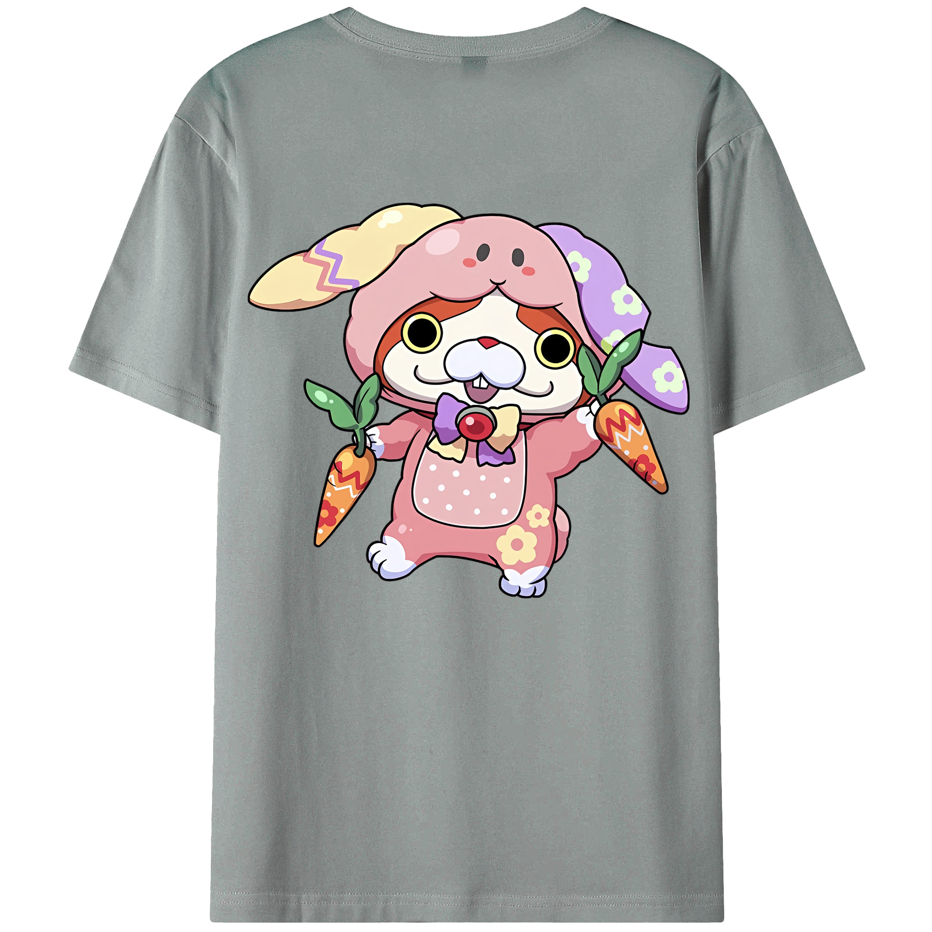 （画像用） 妖怪ウォッチ Yo-kai Watch 綿100％ メンズ半袖Tシャツ（バックプリント） 通気性